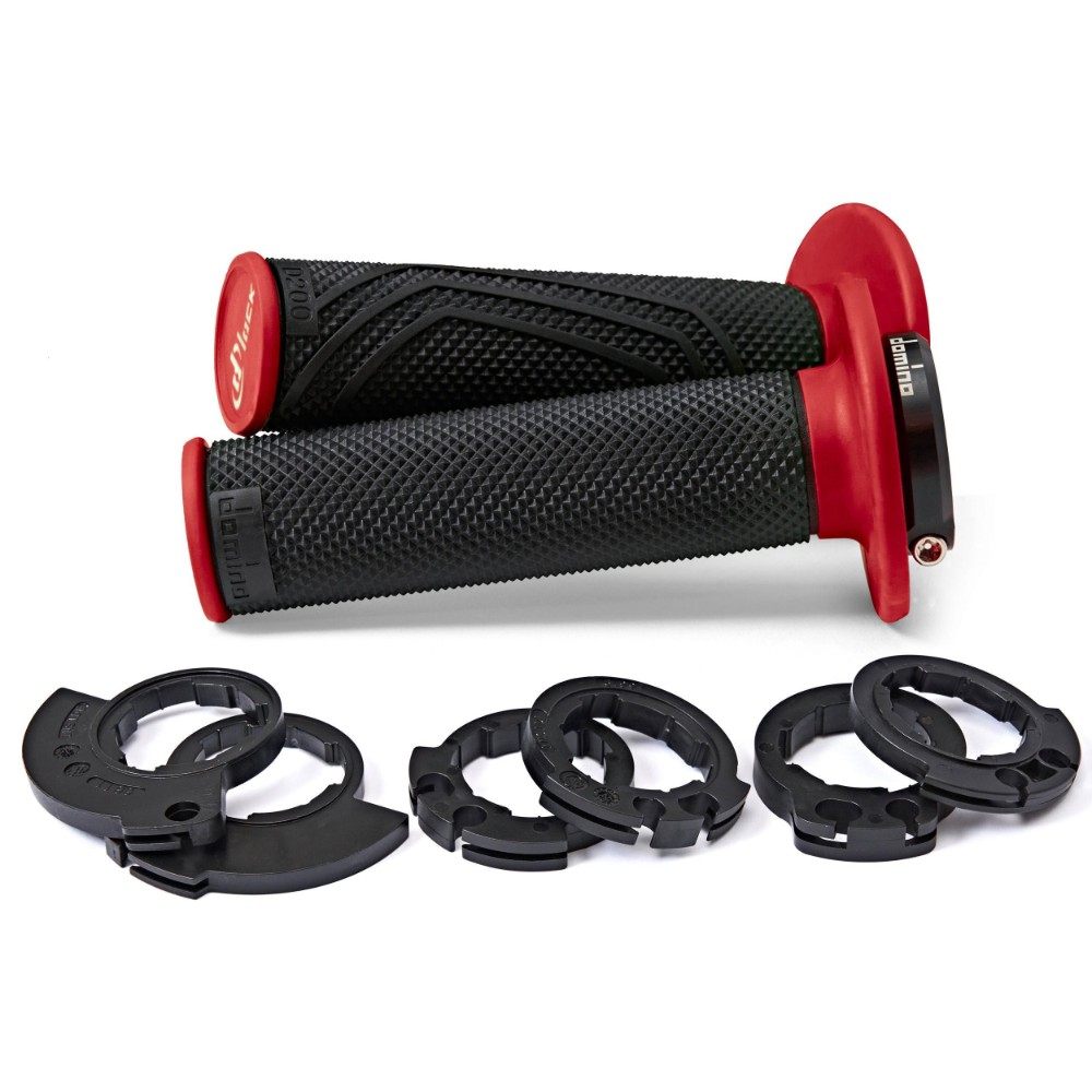 Griffpaar Lock-On Domino D200 - schwarz rot D2004042H8